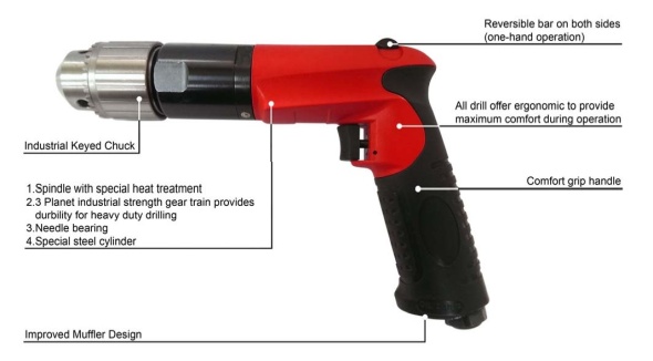 1/2 H.D. Air Reversible Drill(300RPM)