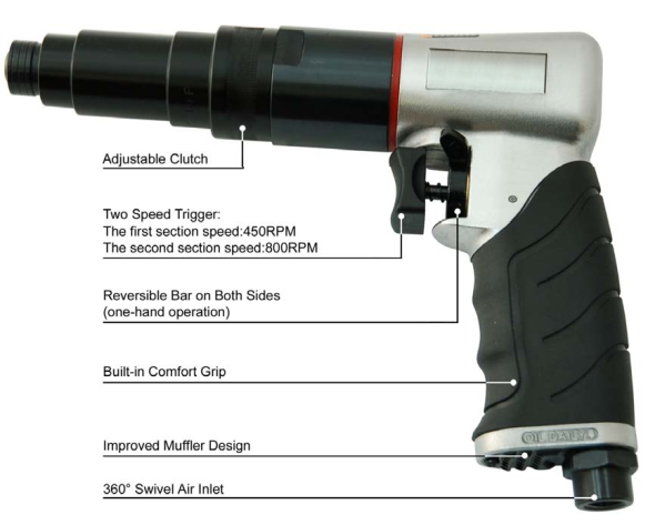 1/4 Adjustable Clutch Screwdriver (800RPM)